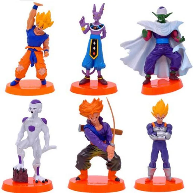 1 комплект 6 шт. персонаж Dragon Ball ПВХ фигурка модель игрушки Diy Son Goku Piccol дисплей