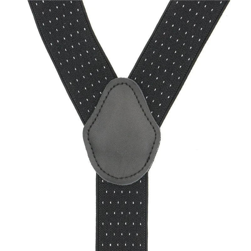 Real Leather Jacquard Dot Point Pattern Vintage 6 Clips 3.5cm Width Women Men Suspender Top Box Packing Casual Wear Wedding | Аксессуары