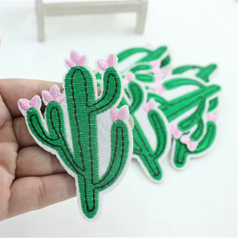 Патчи для одежды 3 шт. с рисунком кактуса и растений вышивкой железные