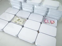 Size:109*80*25mm white tin box candy metal case usb metal box  mobile phone cable packing box