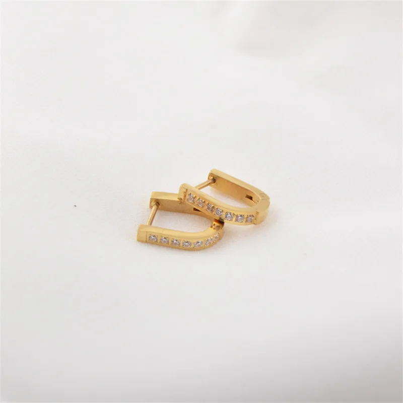 

Simple fashion women earrings small stud earrings geometric creative earring Color gold black color earrings