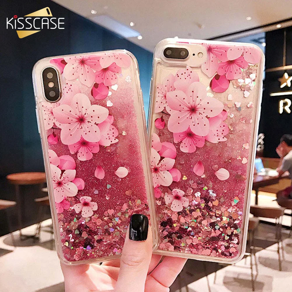 Чехол KISSCASE с зыбучим песком для Xiaomi Redmi Note 7 4 5A блестящий чехол жидким цветком