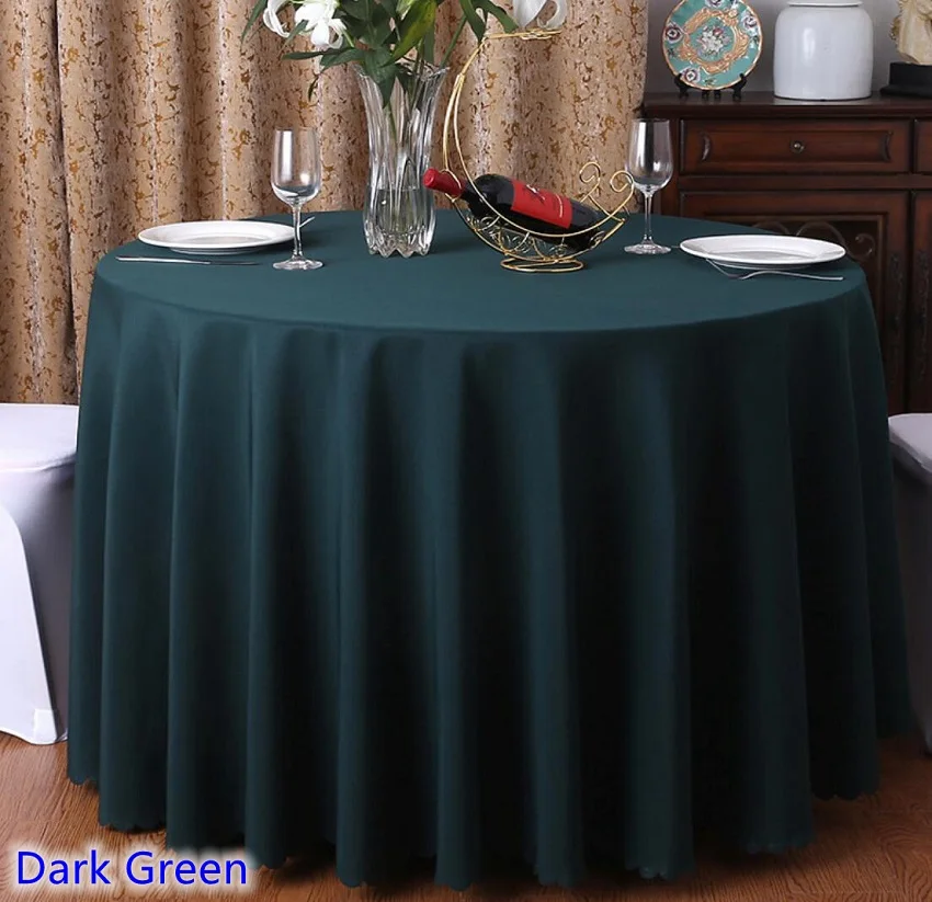 DARK GREEN 24 цвета, свадебные скатерти, скатерть, полиэстер, скатерть, для отеля, банкета, украшения для круглых столов - Цвет: DARK GREEN