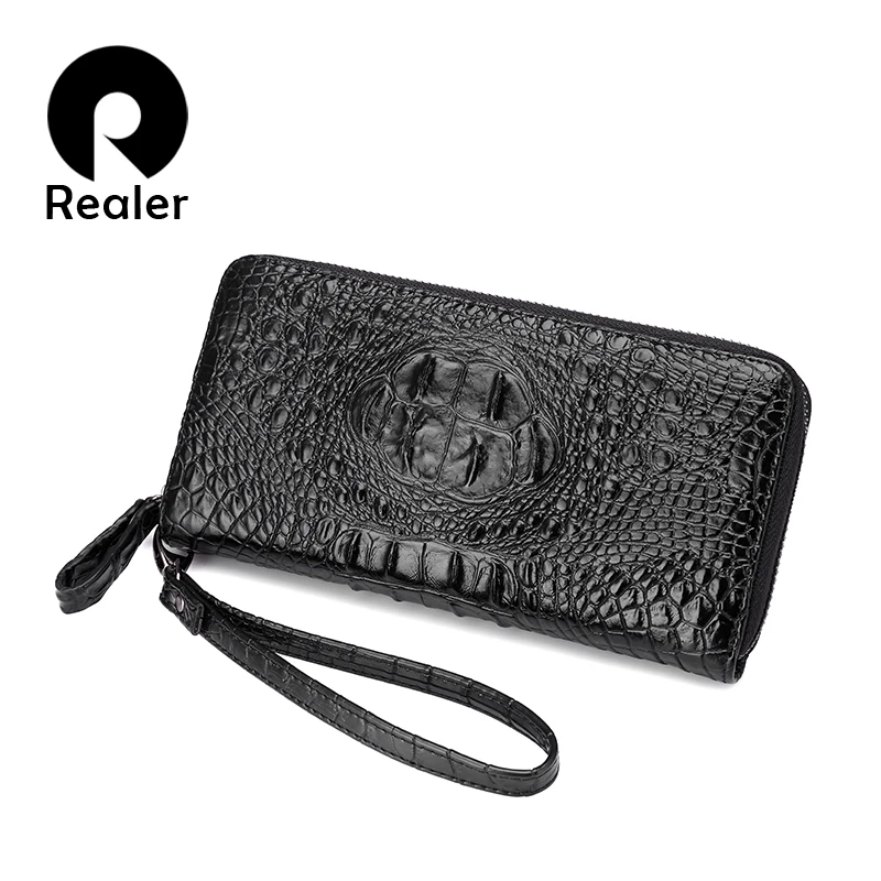 Кошелек REALER Женский из искусственной кожи с ремешком черный|Женские кошельки| |
