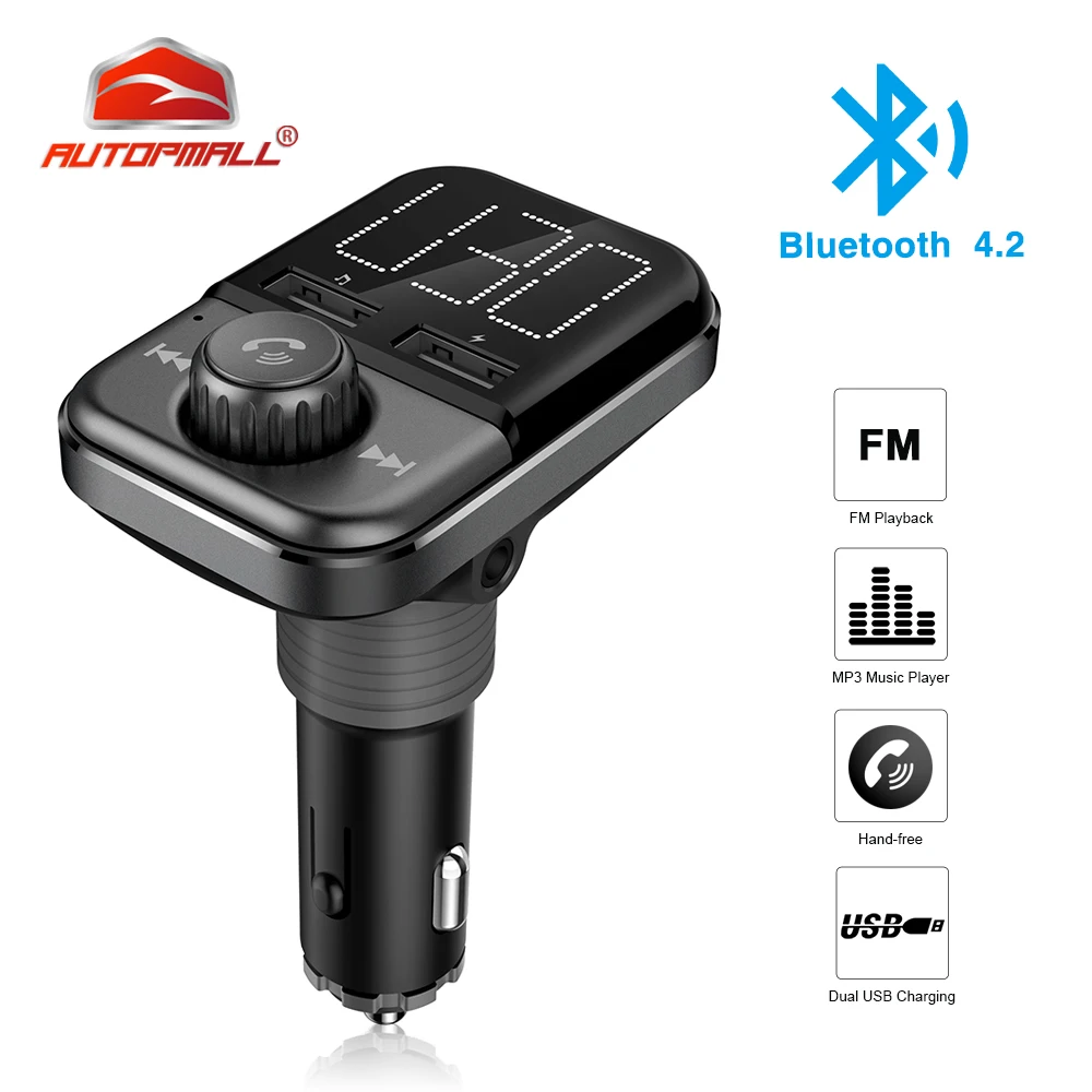 BT72 беспроводной Bluetooth Автомобильный fm передатчик AUTOPMALL двойной USB Радио адаптер FM