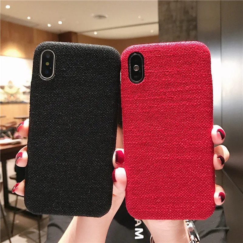 Противоударный чехол для Iphone X из ткани льняная плотная Осенняя задняя крышка 6 S 7
