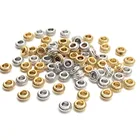 Металлические бусины из цинкового сплава, золотистыеСеребристые круглые бусины-разделители для изготовления ювелирных изделий сделай сам, 50 шт.лот, 7*3 мм