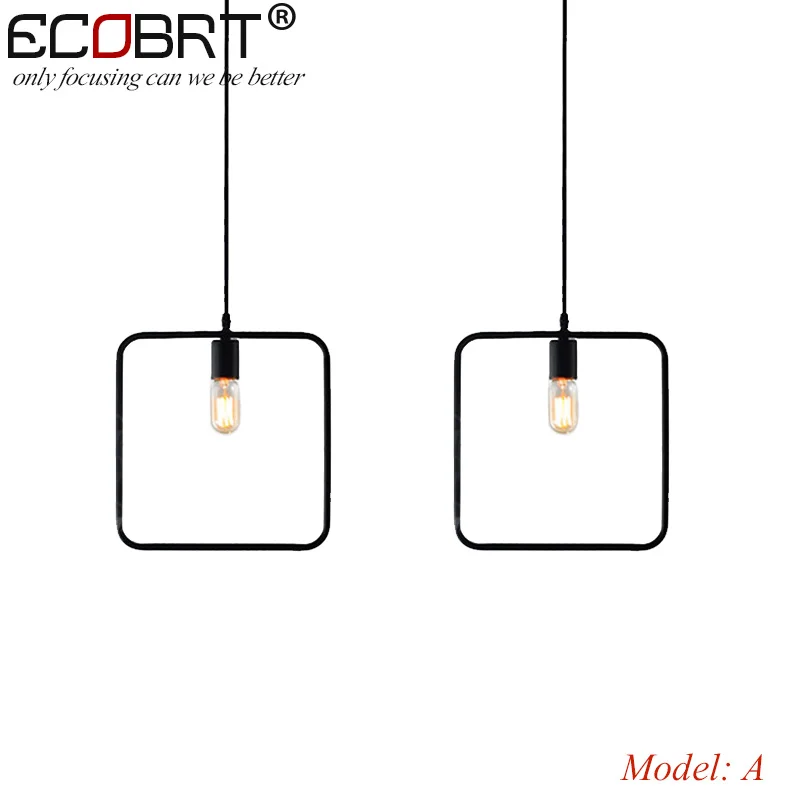 ECOBRT Винтаж Лофт подвесные светильники лампы современный промышленный Железный haning светильники в гостиной черный цвет - Цвет корпуса: A