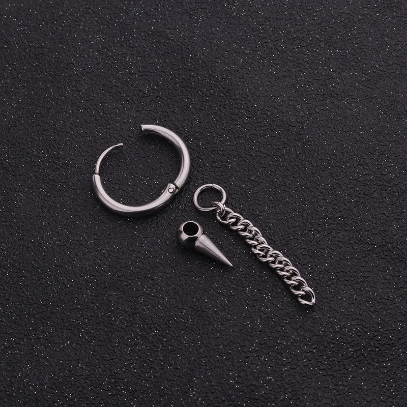 Sellsets, корейские популярные серьги в стиле хип-хоп и не пирсинг, серьги-кольца с цепочкой, кисточками, крестиком, перьями, шипами для мужчин и женщин