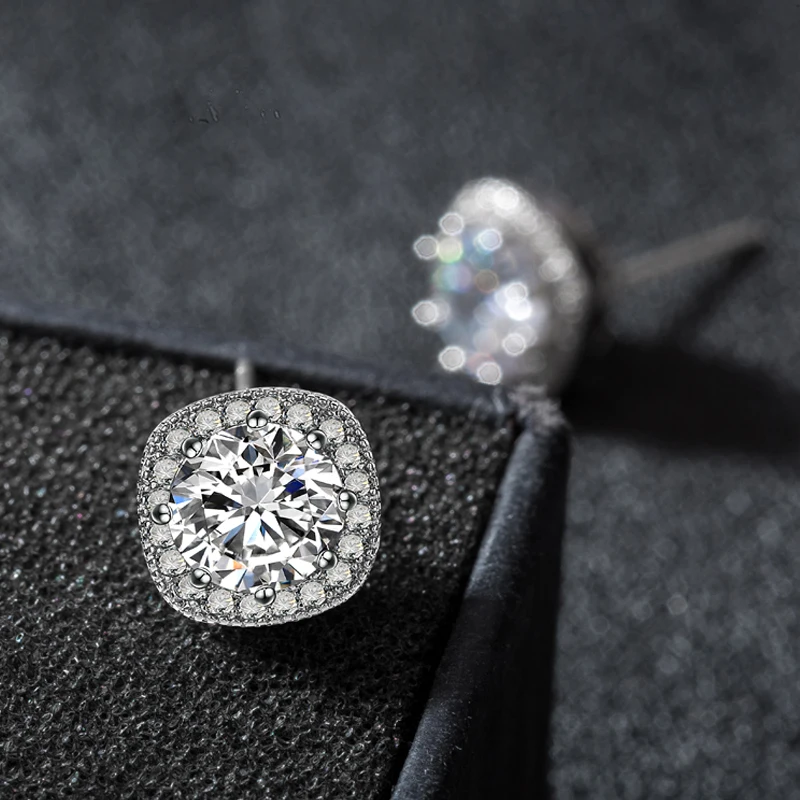 9.5mm Fashion Women earrings AAA Cubic Zircon Copper Micro setting CZ stones Stud | Украшения и аксессуары