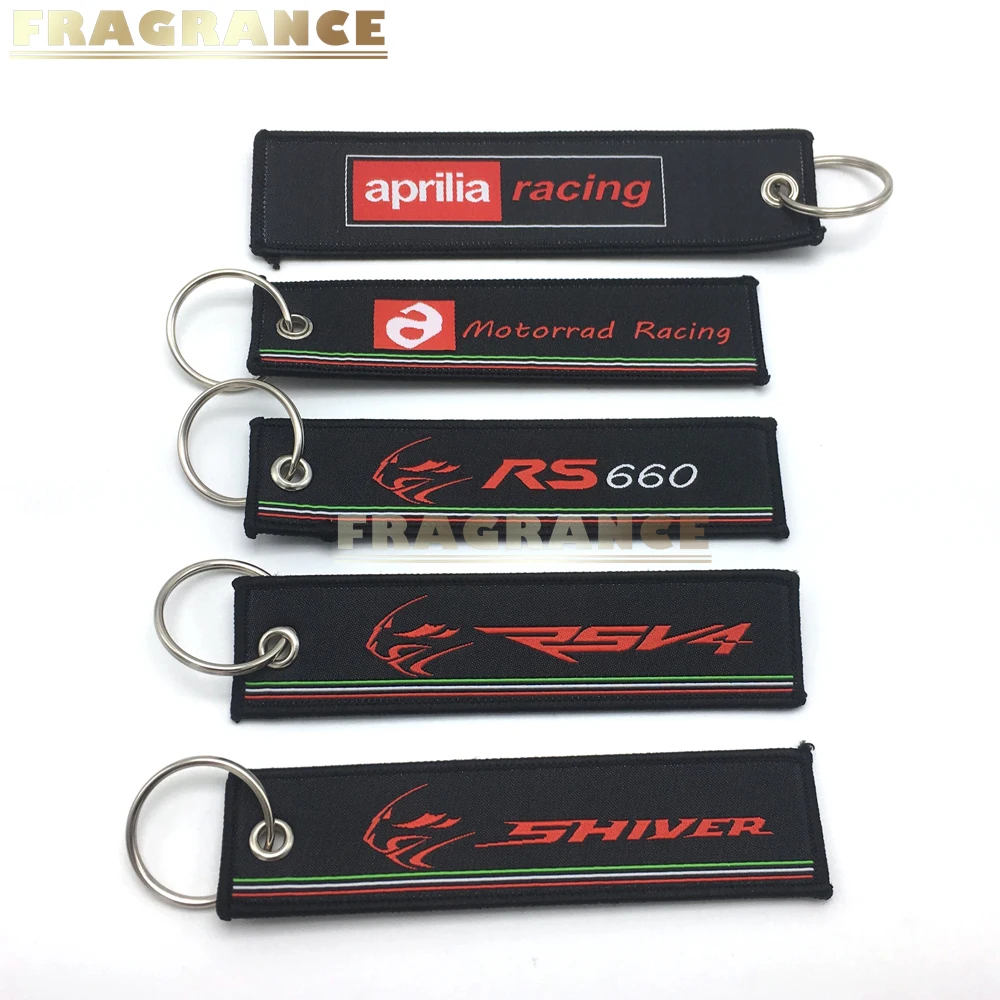 

For Aprilia SHIVER RS660 RSV4 Fashion Motorcycle Key Chain Woven Key Ring Tag Label Chain Black Car Keychain Motor