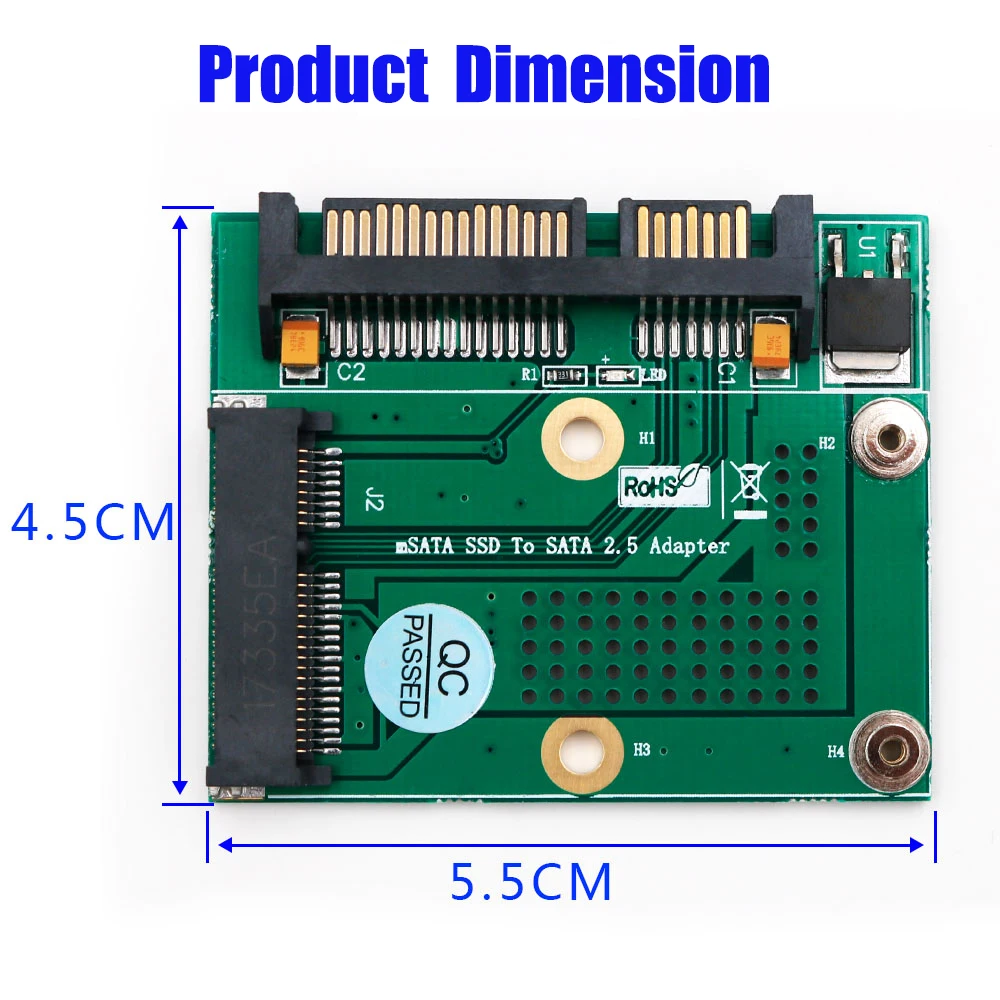 Адаптер mSATA SSD на SATA 2 5 &quot карта конвертер металлический удлинитель 3 В