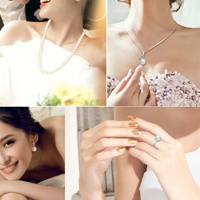 Комплект из колье и серёг серебра 2017 пробы с натуральным пресноводным жемчугом |