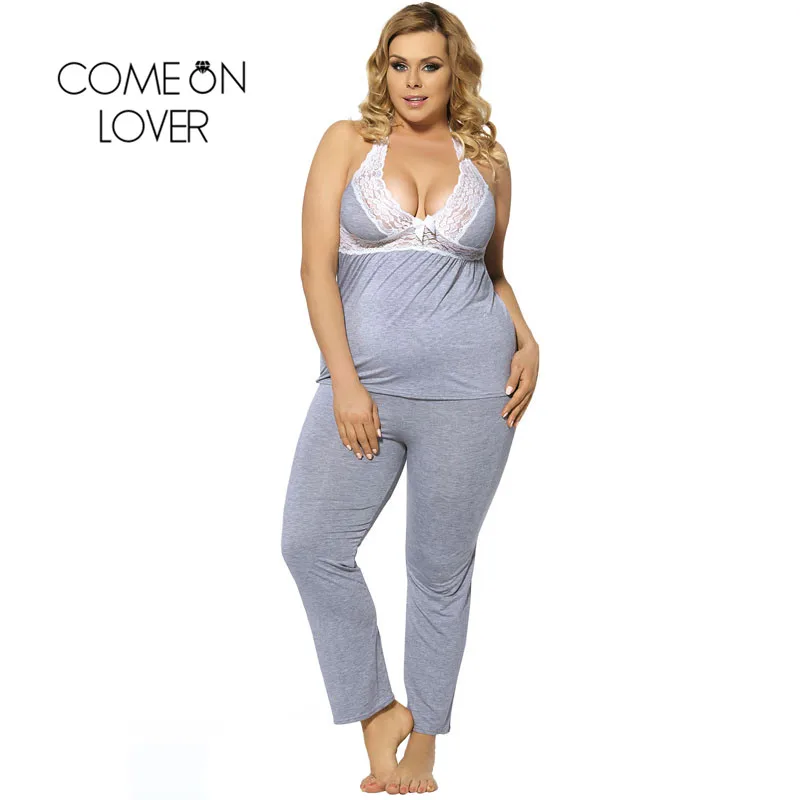 Comeonlover пикантная кружевная Пижама Холтер открытая спина домашняя одежда