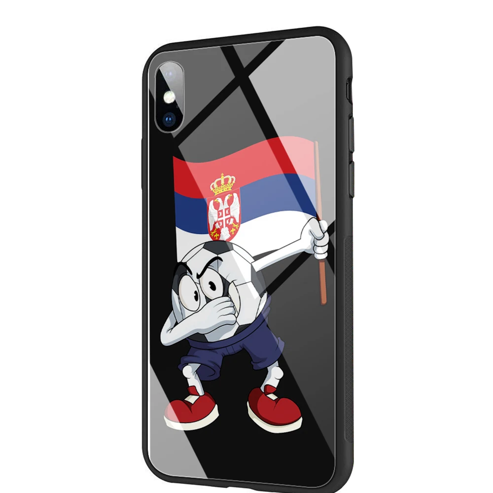 TG3 YIMAOC флаг сербии закаленное Стекло чехол для iPhone 11 Pro XS MAX XR X 8, 7, 6, 6S Plus - Цвет: TG3