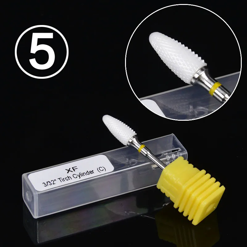 

WUF 1pcs hot Ceramic Nail Drill Bit Pedicure Machine Remove nail Calluses Bit Tools Electric Drill 3/32" Shank Nail Tools