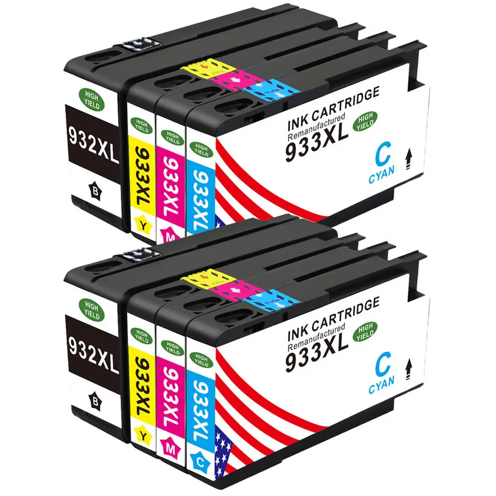 Тонер Королевство 8 шт./компл. 932XL 933XL High Yield картридж Набор для HP Officejet 6100 6600 6700 7110 7510