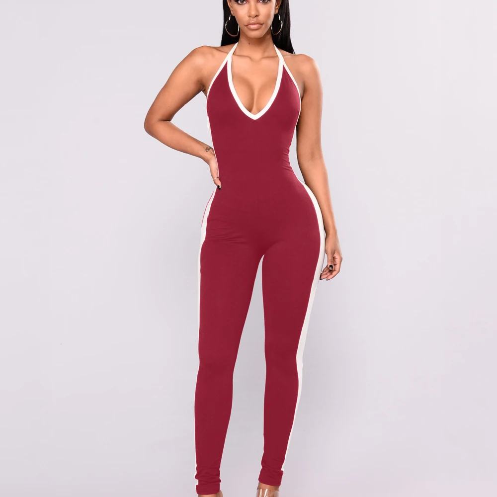 Лето 2019 г. без рукавов женский комбинезон тренировки Фитнес Спортивные штаны