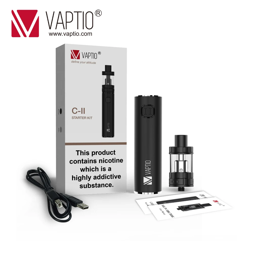 Подарочная электронная сигарета 3000 мАч VAPTIO C2 Vape KIT 100 Вт E VAPE катушка 0.25ohm vaper kit fit 510