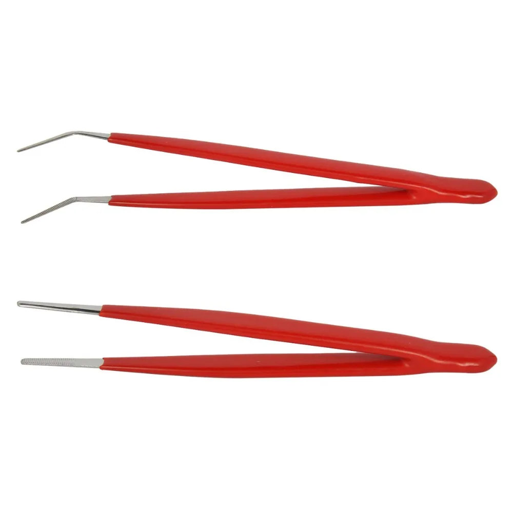 Free Shipping Proskit 908-T301 2pcs Insulated Tweezers Straight &amp Bent Tip Stainless Steel Electrician Hand Tools | Инструменты
