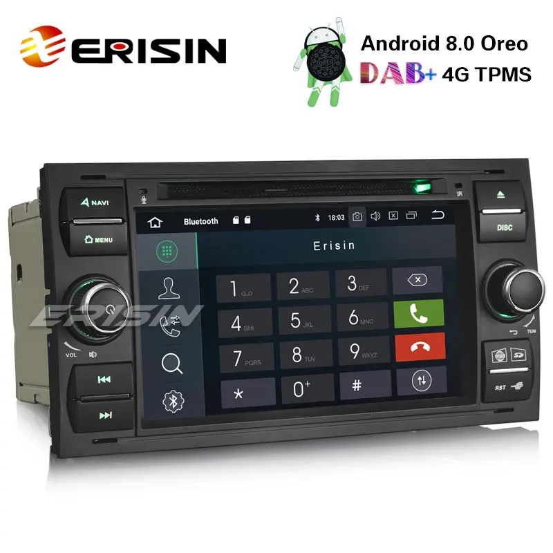 Автомобильный DVD Радио Erisin ES7431FB 7 &quotAndroid 8 0 gps DVB-T2 передатчик DAB + TPMS для Ford Galaxy Focus |