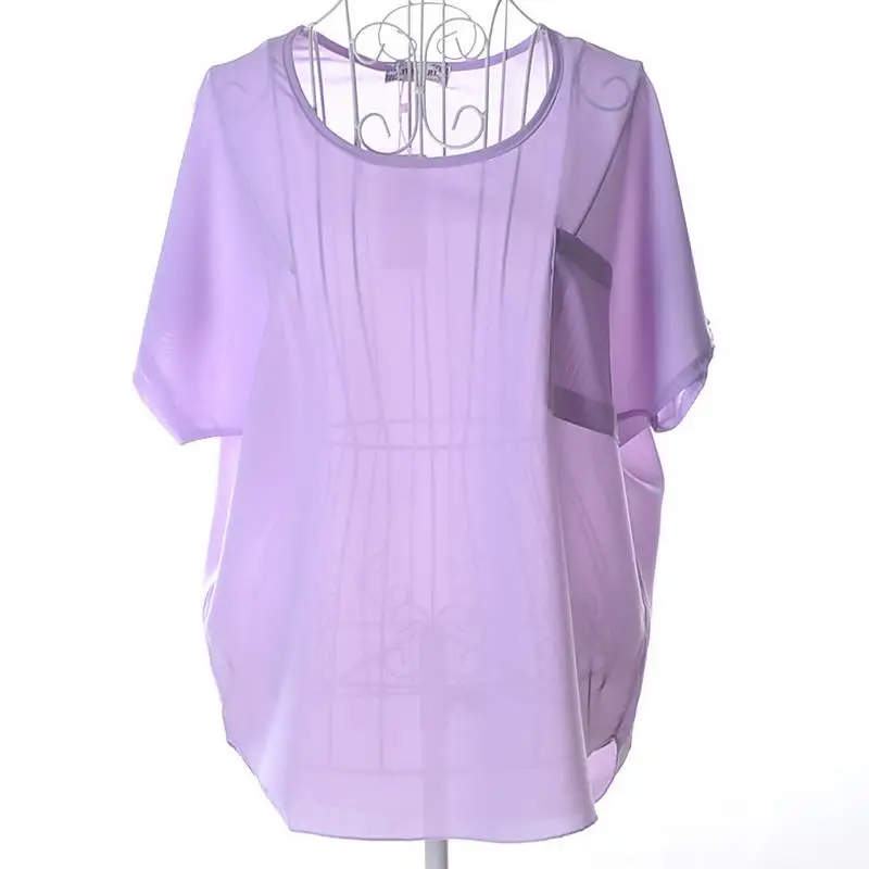 

Новая женская шифоновая рубашка в европейском и американском стиле большого размера, свободная пикантная прозрачная рубашка, пальто с коро...