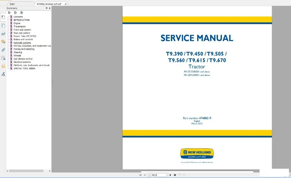 

NEW HOLLAND Service Manuals DVD [10.2018] 30GB