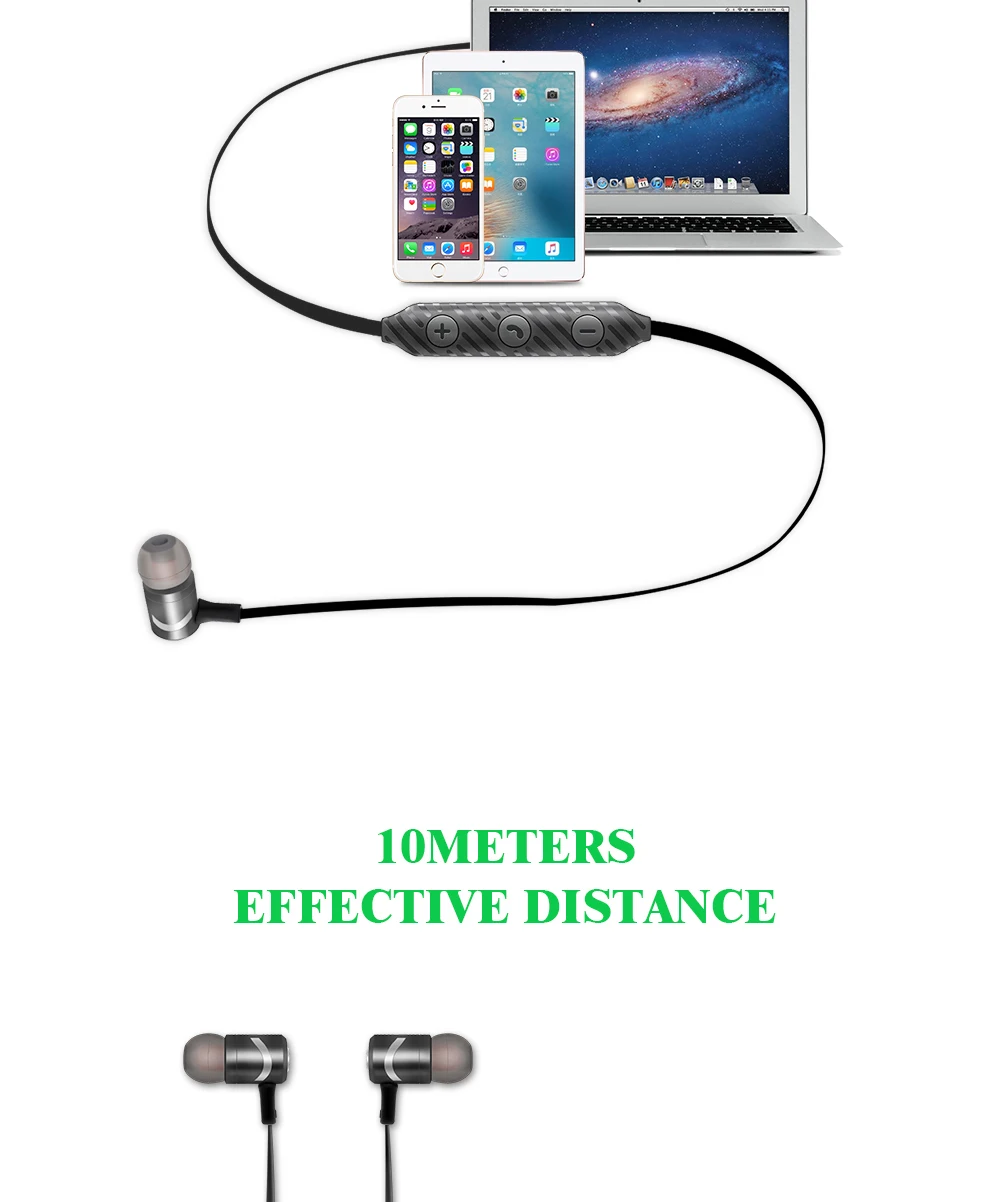 IBesi L08 спортивные Bluetooth наушники Магнитная металлическая Беспроводная гарнитура с шумоподавлением с микрофоном для iPhone xiaomi huawei