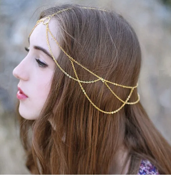 Женская цепочка для волос в стиле Бохо|hair jewelry chain|head chainchain hair |