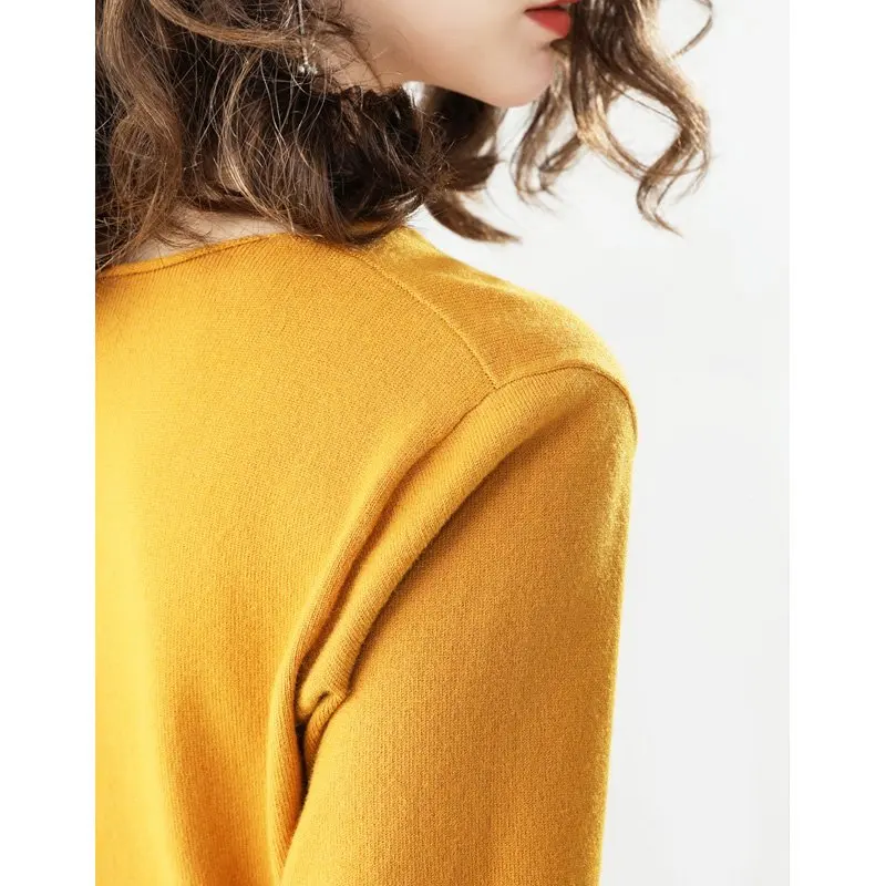 Sale Summer Knitwear Women's Knitted V-neck T-shirt Half Sleeve Thin Pullover Basic High-end Stretch Yarn Fabric Women Knit-Tee | Женская