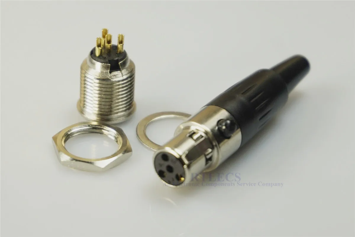Миниатюрный мини разъем XLR 4 контакта встроенный провод для пайки и Панельное