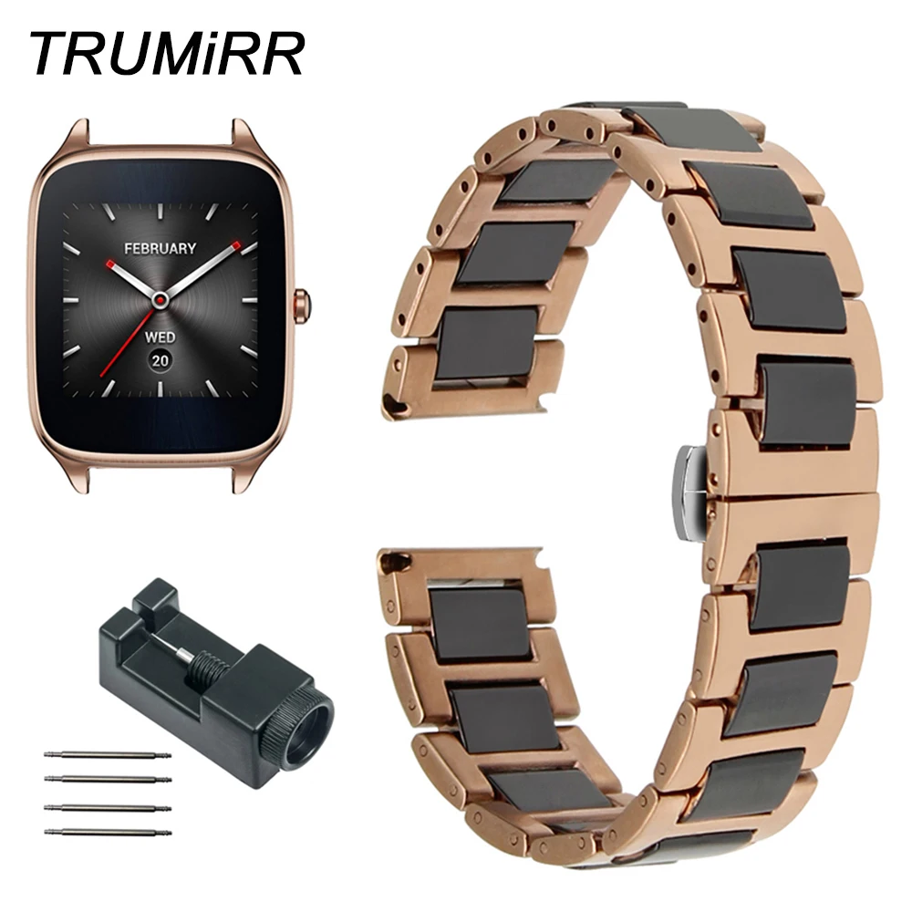 22 мм Керамика и нержавеющая сталь ремешок для часов + ссылка удаления Asus ZenWatch 1 2