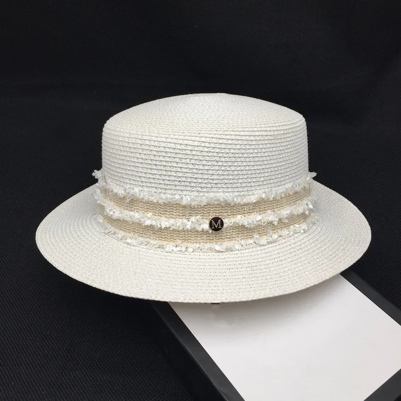 Весенне летняя новая белая кепка в стиле Хепберн женская соломенная шляпа ретро