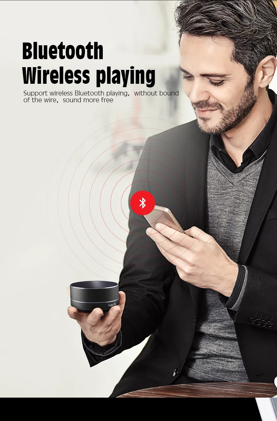 Havit Мини Bluetooth динамик стерео супер бас беспроводной портативный динамик с 3,5 мм Aux Micro SD карта для домашнего кинотеатра вечерние M8