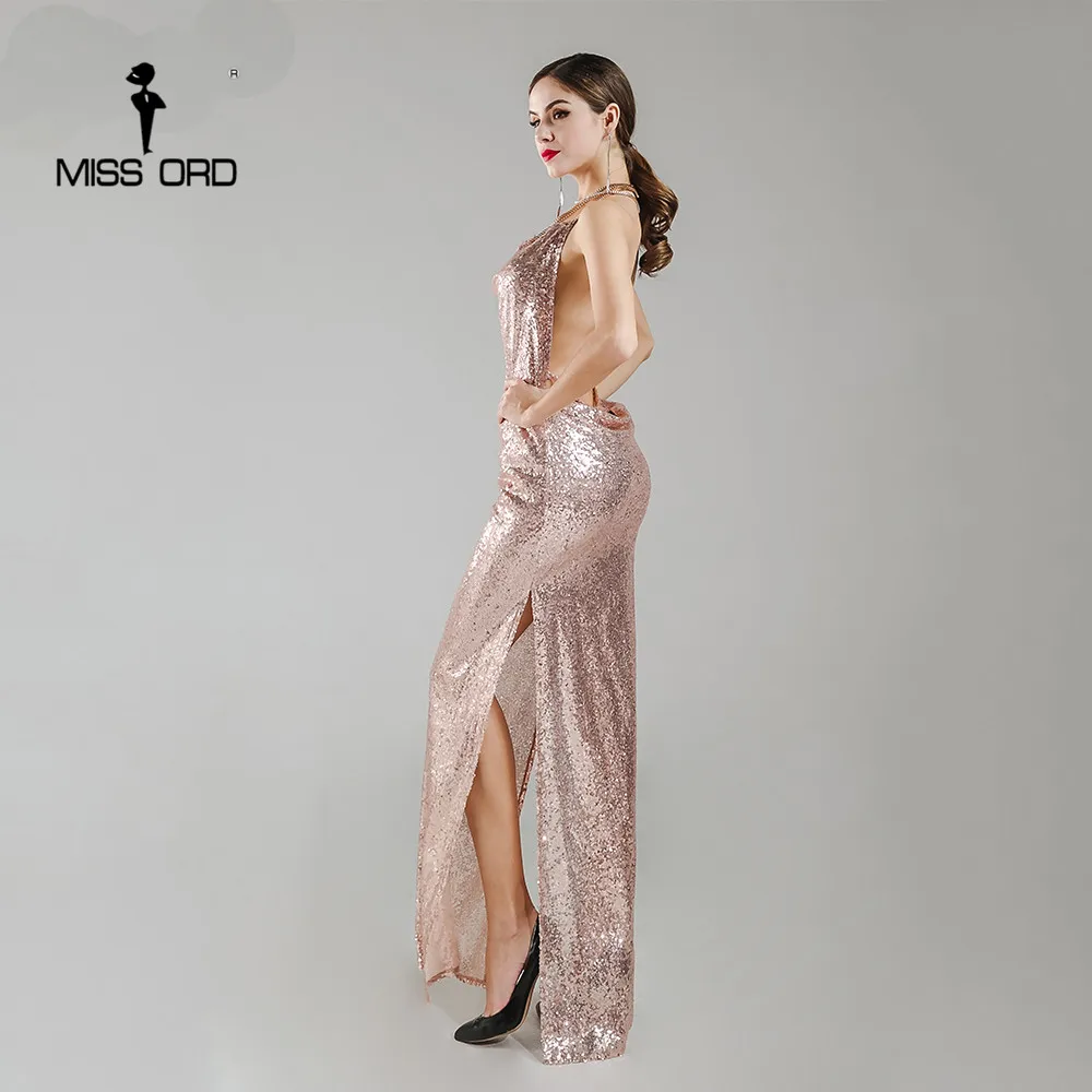 Женское платье с бретелькой через шею Missord вечернее двумя раздельными спинками и