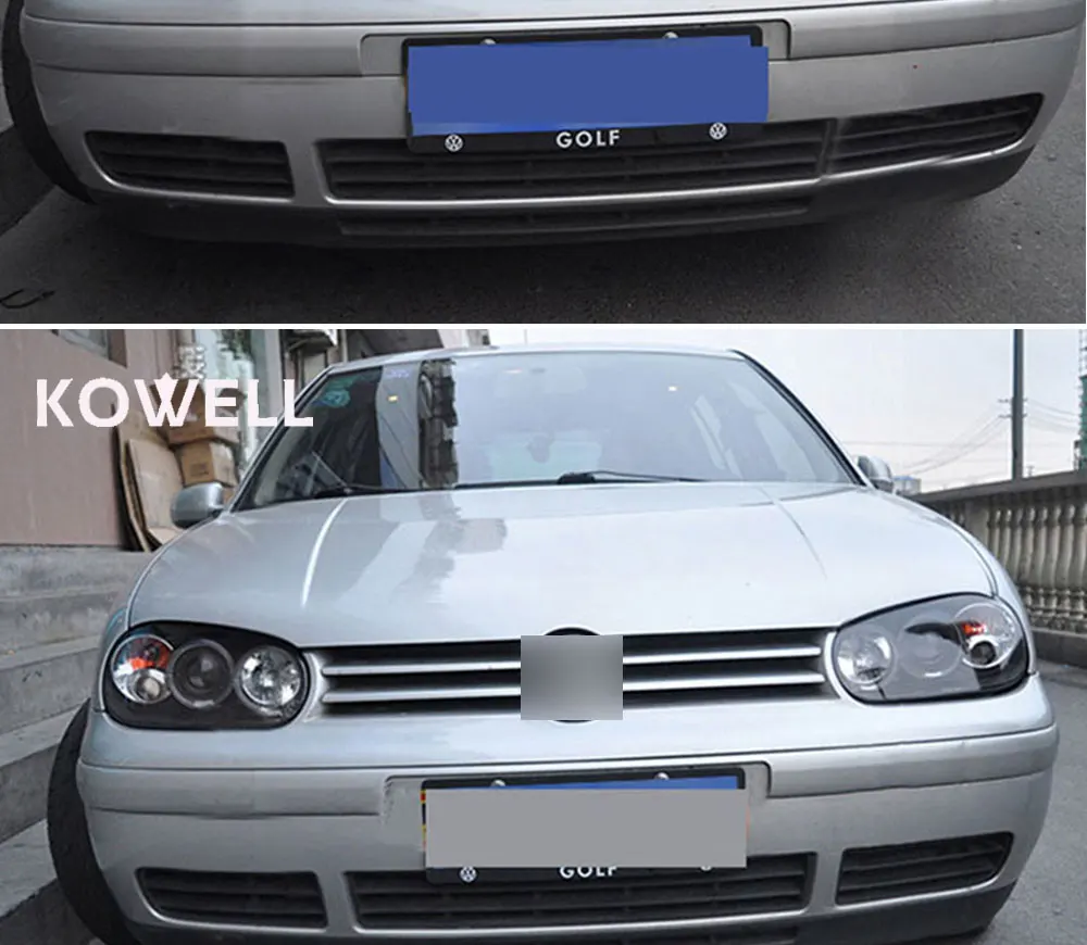 KOWELL автомобильный Стайлинг для vw golf 4 2004-2008 головной светильник s ангельские глазки светильник+ ксеноновая линза светодиодный автомобильный светильник H7 h1 светодиодный светильник для стайлинга автомобилей