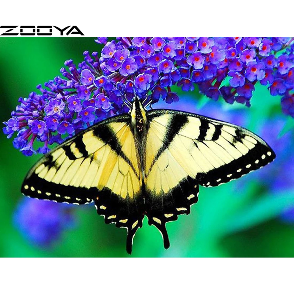 ZOOYA Алмазная вышивка DIY картина мозаика картины Стразы черная и желтая бабочка