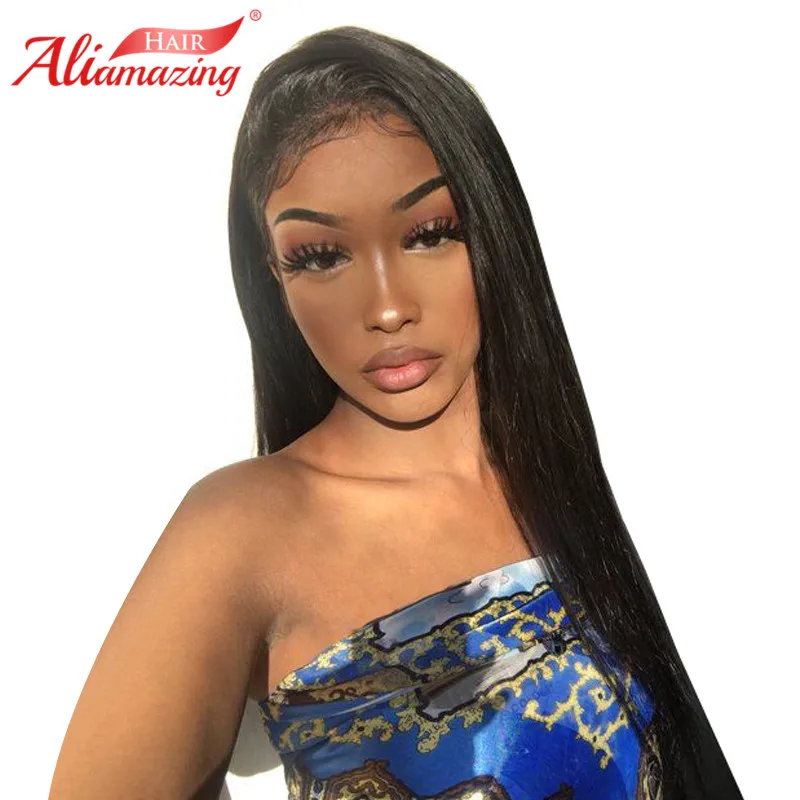 

Ali Amazing Hair Lace Front Human Hair Wigs For Women Brazilian Silky Straight Lace Wig Remy Virgin Hair Pre Plucked