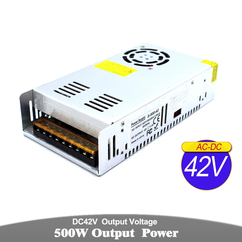 Источник питания постоянного тока 42 в 500 Вт трансформатор драйвера AC к DC42V адаптер