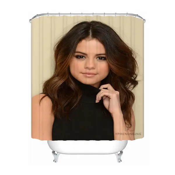 Пользовательские Selena Gome занавеска для ванной Mildewproof Водонепроницаемый полиэстер занавеска для душа#180417-04-26 - Цвет: Shower Curtain