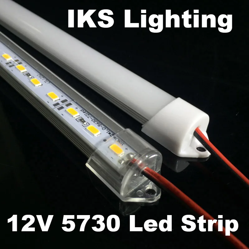 5 шт.* 50 см DC 12 В 36 SMD 5730 светодиодный жесткий светильник для светодиодной ленты с фабрики 50 см, красный/синий, зеленый цвет+ алюминий U+ крышка