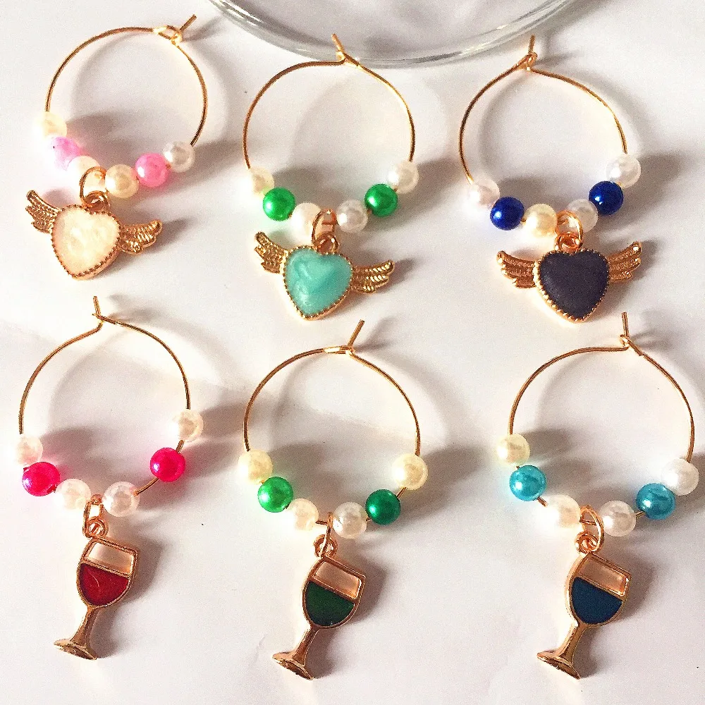 Подвески для вина новый модный дизайн 6 шт. подвески Винных Бокалов кольца маркер