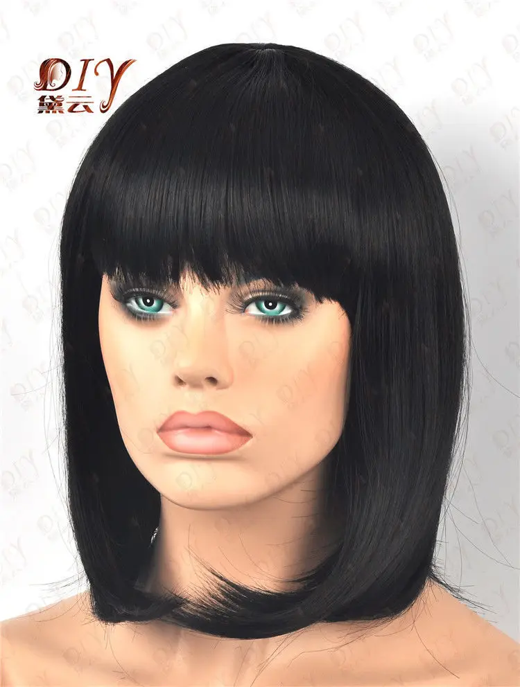Xd j001709 черный короткие новый секси леди лпп естественное прямой парик Cos ну