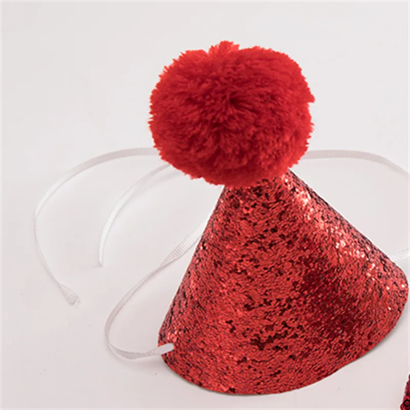 hat red Прекрасный кукольный собачий Кот праздничный колпак галстук-бабочка Корона кружева Дети шляпы для детской вечеринки Галстуки для дней рождения и вечеринок аксессуары для домашних животных - Цвет: hat red