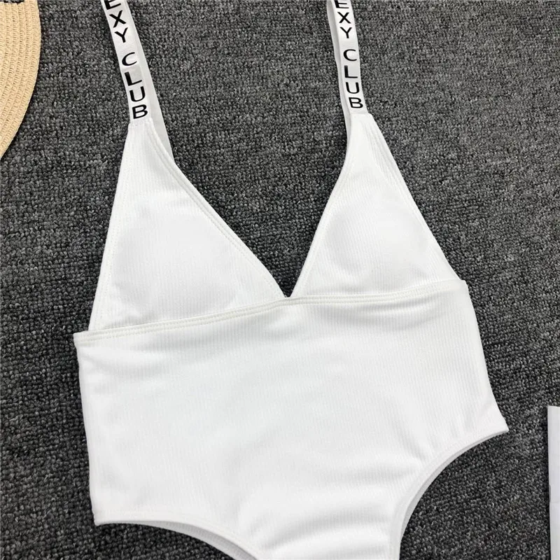 Белый цельный купальник лето 2019 пляжная одежда купальники с глубоким v образным