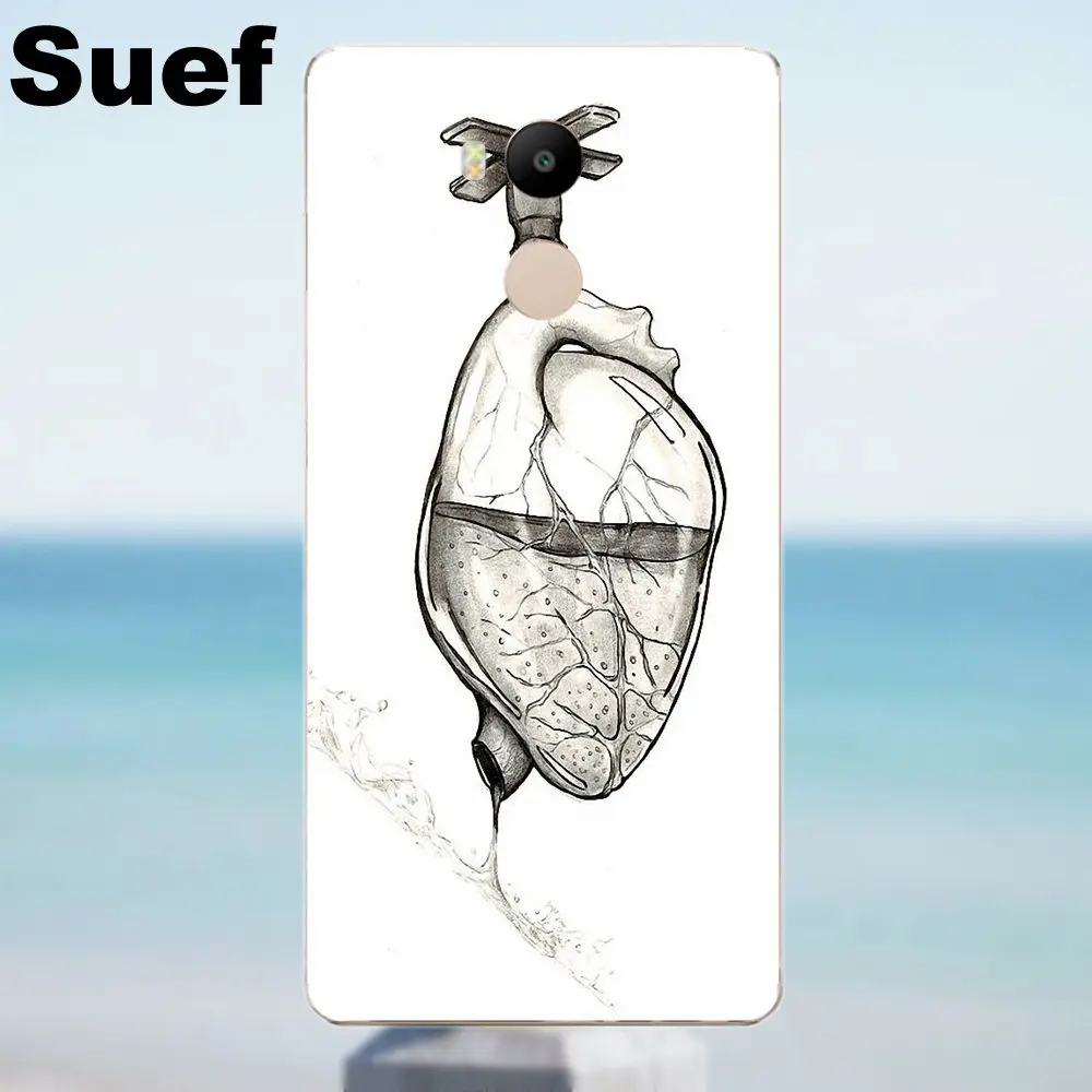 Suef TPU Модный Оригинальный для Xiaomi Redmi 4 3 3S Pro Mi3 Mi4 Mi4i Mi4C Mi5 Mi5S Mi Max Note 2 Love Heart Tattoo Art |