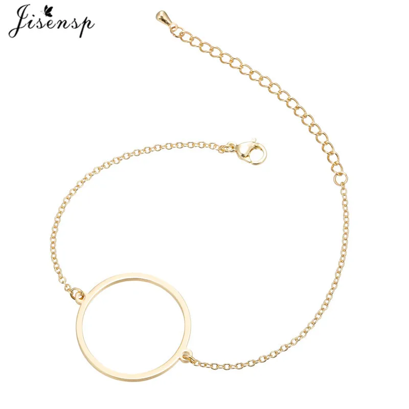 Jisensp талисман Двойное сердце браслеты для женщин Pulsera ювелирные изделия из нержавеющей стали цепи Armbanden Bijoux Femme подружки невесты подарки - Окраска металла: gold bracelet