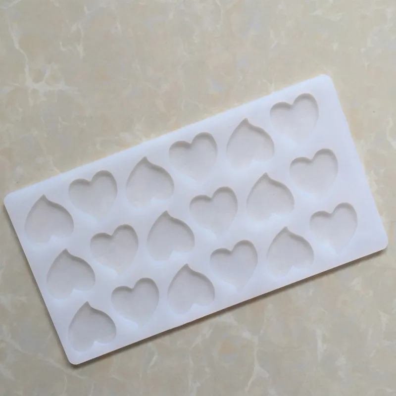 18 ячеек милые сердца этикетки помадки шоколадные силиконовые формы