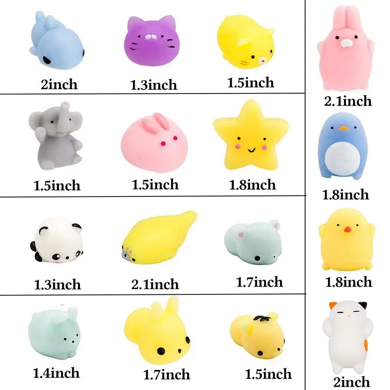 Случайный 30 шт милые животные мягкий Моти, Kawaii Мини Мягкие для сжатия игрушки, fighty ручная игрушка для детей подарок, снятие стресса, украшение