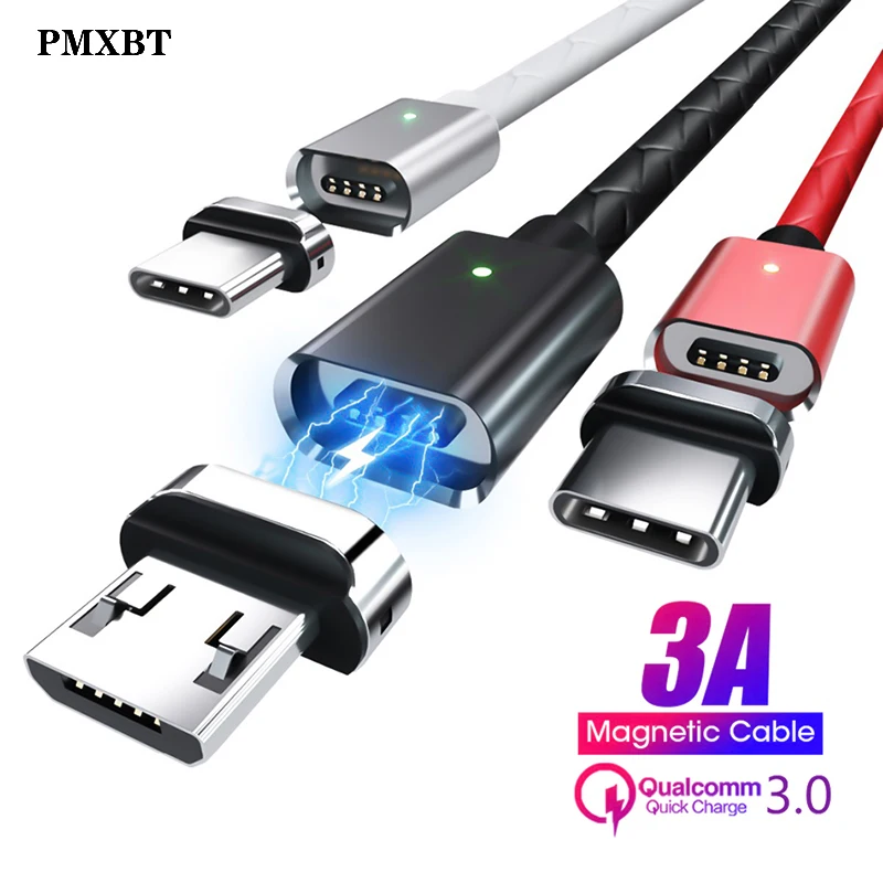 Магнитный кабель PMXBT для быстрой зарядки Micro USB Type C iphone 6 синхронизации данных